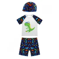 مایو شنا بچه گانه پسرانه دوتکه طرح دار BIAIDI همراه با کلاه شنا YY232