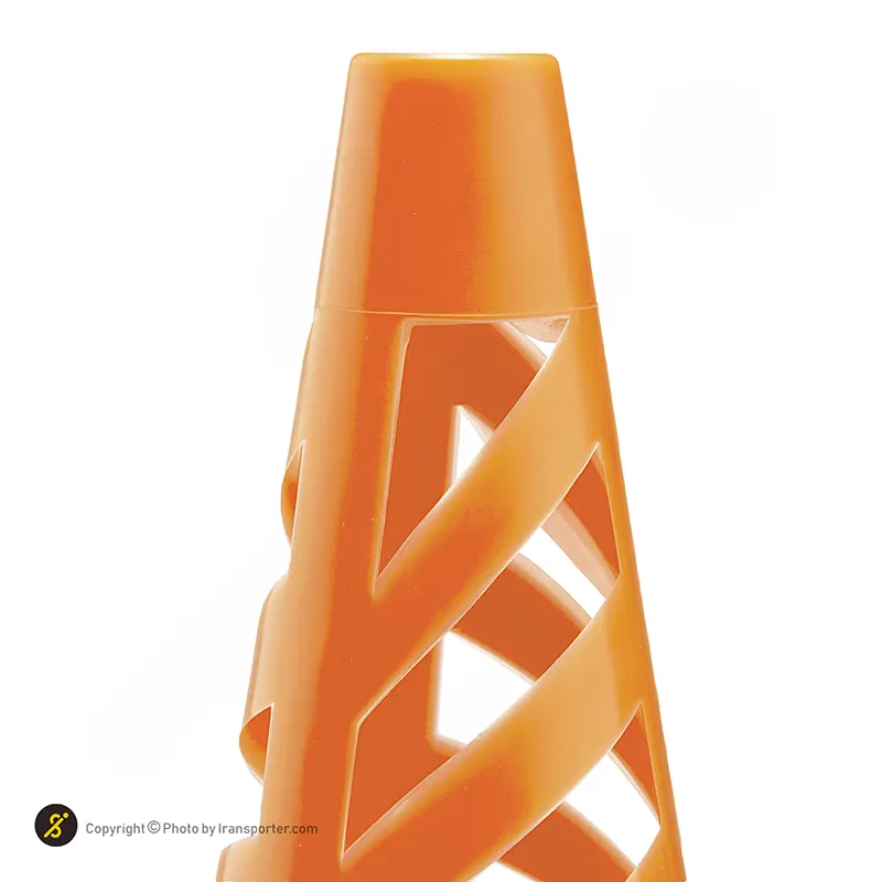 مانع تمرین فوتبال مخروطی 30 سانتیمتری شیاردار ژله ای بسته 10عددی