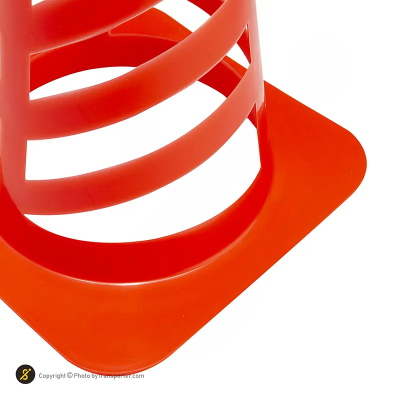 مانع تمرین فوتبال مخروطی 30 سانتیمتری شیاردار ژله ای بسته 10عددی