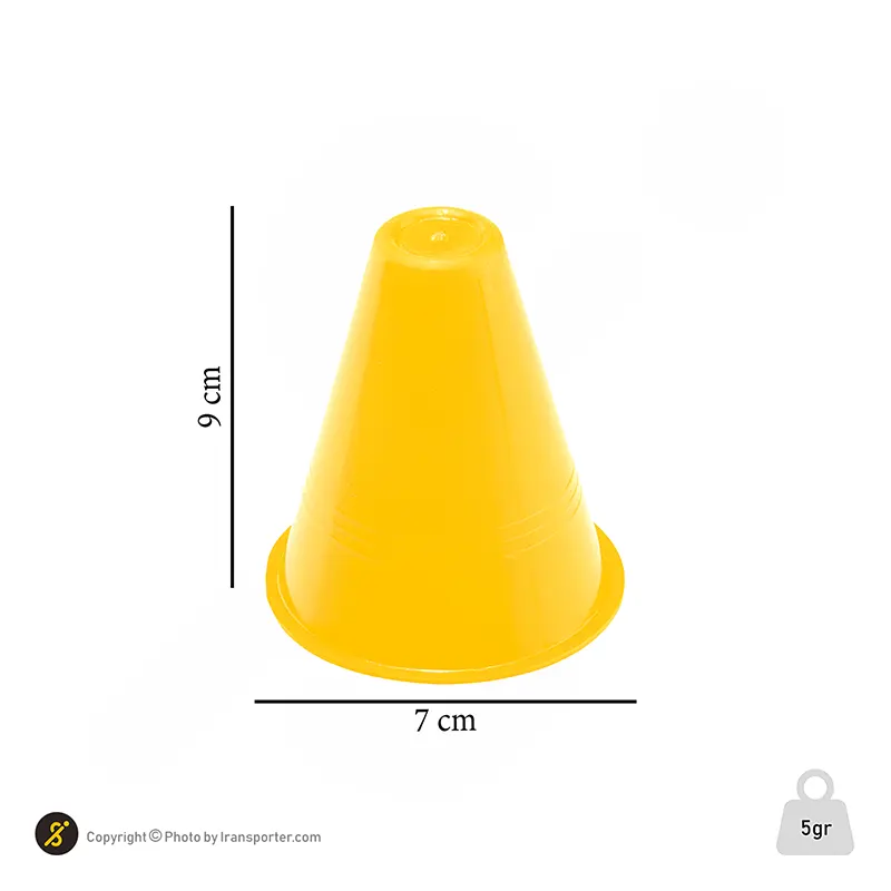 مانع تمرین اسکیتی مخروطی 8 سانتیمتری  بسته 5 عددی