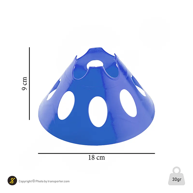 مانع تمرین فوتبال بشقابی سوراخ دار کنز ژله ای 9 سانتیمتری بسته 10 عددی