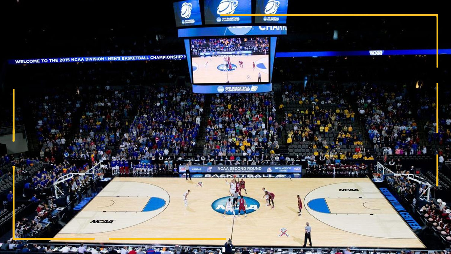 ابعاد زمین بسکتبال NCAA