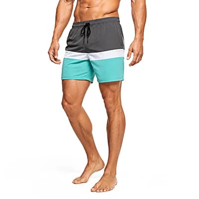 شلوارک ورزشی مردانه طرح نایک 02 | طوسی/سبز