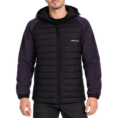 کاپشن ترکیبی کوهنوردی هیمالیا پلار الیاف کلاهدار 139CM | مشکی/بنفش