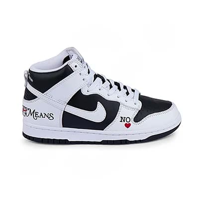 کفش ورزشی زنانه ساقدار نایک SB DUNK HIGH 1383 | سفید/مشکی