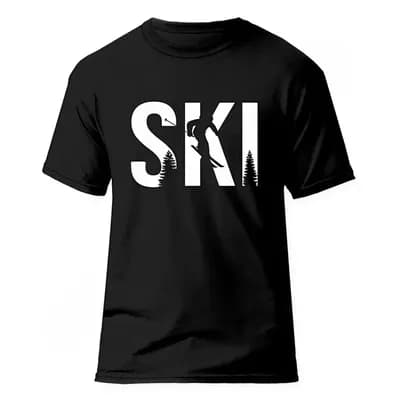 تیشرت ورزشی اسکی فشن لاین SKI 6 | مشکی/سفید