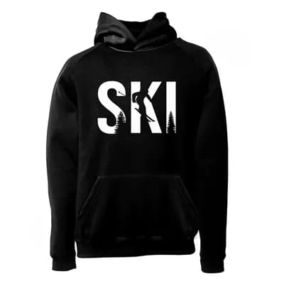 هودی ورزشی اسکی فشن لاین SKI 6 | مشکی/سفید