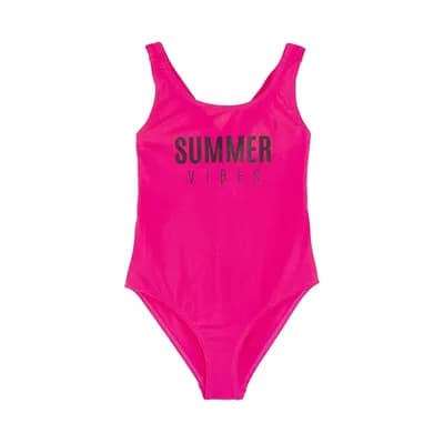 مایو شنا بچه گانه دخترانه یک تکه SUMMER VIBES HMK | صورتی