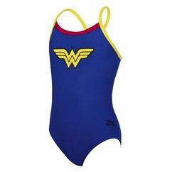 مایو شنا بچه گانه دخترانه  یک تکه زاگز  Wonder Woman پشت قهرمانی